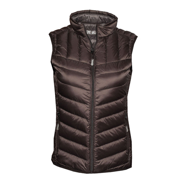 Tumi Pax Women's Small Puffer Vest Zip Black Goose Down Travel Packable  Pillow